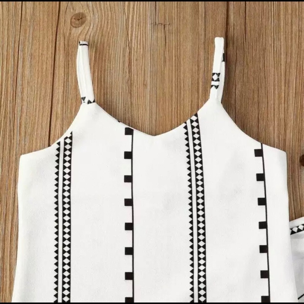 ❌ White Black Retro Barbie 2PC Pant Set - Picture 3 of 16